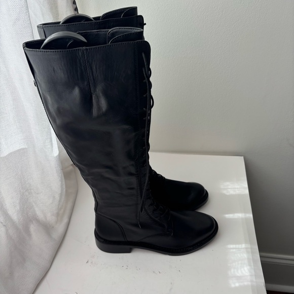 Sam Edelman Women's Nance Tall Lace Up Leather Boots Black US 7 M - Picture 7 of 13